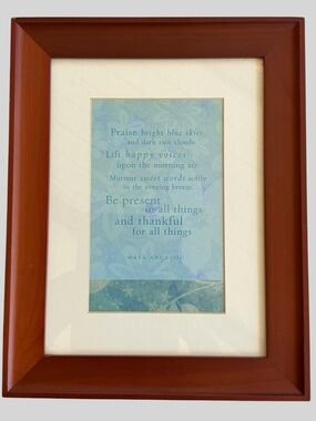 Maya Angelou Vintage Framed Inspirational Quote Wall Art Gratitude Decor